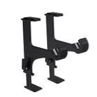 ROXOLID Support pour tringle à rideaux sans perçage noir spécial coffre de volet roulant