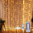 KOSIIL Guirlande Lumineuse Rideau 300 LED Lumineux 3m*3m 8 Modes Blanc Chaud avec Télécommande Décoration de Noël Mariage Fête Maison
