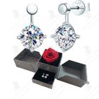 LE COIN COQUIN LCC® Boucles d'oreilles en argent S925 2 carats + 2 carats Diamants moissanite de couleur D Deux styles de port Pas facile à oxy