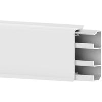 Habengut Lot de 2 plinthes en PVC avec Passe-câbles intégré Blanc Hauteur 70 mm Longueur 1,5 m