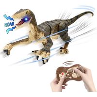 Dinosaure Telecommandé Enfant, 2,4 Ghz Dinosaure Jouet Réaliste pour Garçons Filles, Robot Dinosaure avec Rugissement de Marche