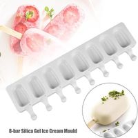 Moule à crème glacée en silicone 8 cellules Fabricant de jus de sucettes glacées Portable DIY pour la maison
