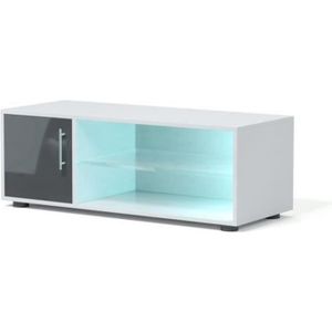 Moderne TV Floor Unité Armoire socle blanc brillant Portes & Matt 100 cm Buffet Moderne TV Floor Unité Armoire socle blanc brillant Portes & Matt 100 cm Buffet