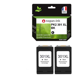 2 Cartouches Compatibles HP 301 XL (1 Noire + 1 Couleur) Pour Envy 4505-4508, 5530...