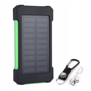 BATTERIE EXTERNE Vert-Banque d'alimentation solaire portable étanch