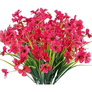 FLEUR ARTIFICIELLE 6 Bouquets Fleur Artificiel,Fleurs Artificielles Extérieures,Pour Vase Intérieur Extérieur Plantes Suspendues Pot Jardin