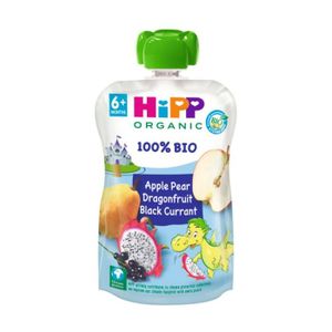 COMPOTE DESSERT FRUITÉ HIPP - Sachets bio fruit du dragon, pomme et groseille 100 g