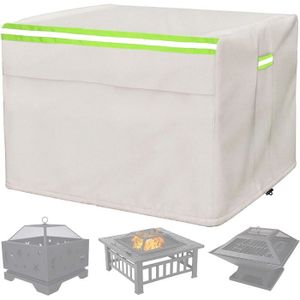 Yuanu Housse de Protection pour Brasero Rond Étanche Anti-UV Housse de Barbecue Respirant Tissu Oxford Extérieur Jardin Patio Couverture de Foyer pour Poêle Noir 38CM*40CM 