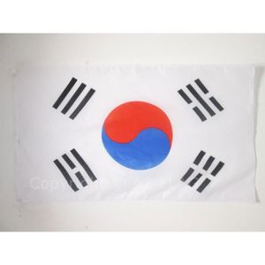 Drapeau Corée Du Sud 30 X 45 Cm - Polyester Résistant Pour Intérieur/extérieur - Couleurs Vives, Manche Pour Hampe