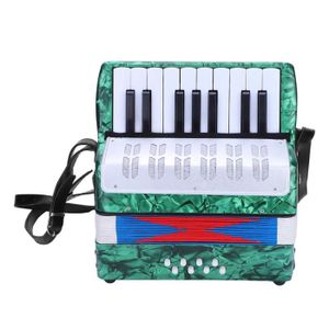 ACCORDÉON Dilwe Accordéon piano basse Instrument de musique accordéon piano 17 touches 8 basses pour étudiants débutants (vert)