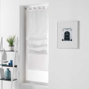 Anthracite 180x45 cm Douceur dInt/érieur Tunis Store Droit /à Passants Motif Voile Uni//Top Imprime Polyester
