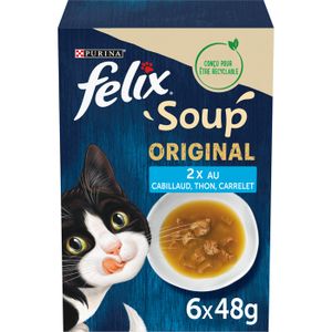 BOITES - PATÉES Felix Soup Sélection de Poissons 48g - Soupes en sachets pour chat adulte