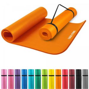 TAPIS DE SOL FITNESS Tapis de yoga en mousse GORILLA SPORTS - 190x100x1,5cm - Orange - Usage intensif - Adulte - Avec chaussures