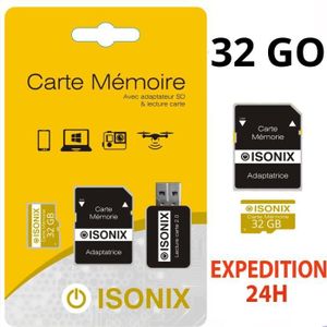 CARTE MÉMOIRE Carte mémoire Micro SDHC 32Go Class 10 avec adapta