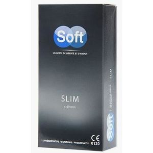 PRÉSERVATIF Préservatifs Soft Slim Etroits x12 - Diamètre : 49mm