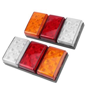 PHARES - OPTIQUES Tbest pièces automobiles Feu arrière de voiture de camion étanche 24LED Lampe d'avertissement 3 couleurs pour camions caravanes
