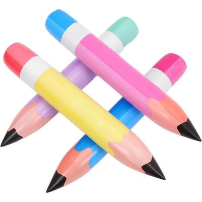 Lyreh Lot de 4 grands crayons gonflables de 109,2 cm de qualité supérieure - Ballons gonflables amusants pour l'école, la salle de classe, les fêtes de bienvenue