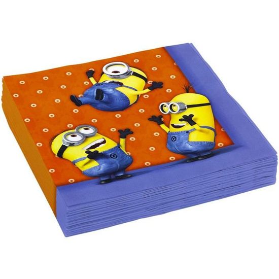 Serviettes En Papier Anniversaire Les Minions Moi Moche Et Mechant Achat Vente Parcours D Eau Cdiscount