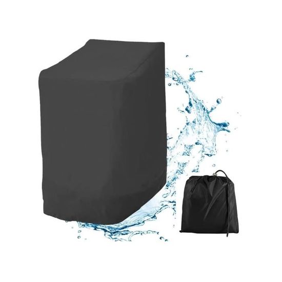 Housse De Protection Chaises De Jardin Empilables Bâche étanche 70L X 90l X 115h Cm Oxford Haute Densite 600d Beige Cafe