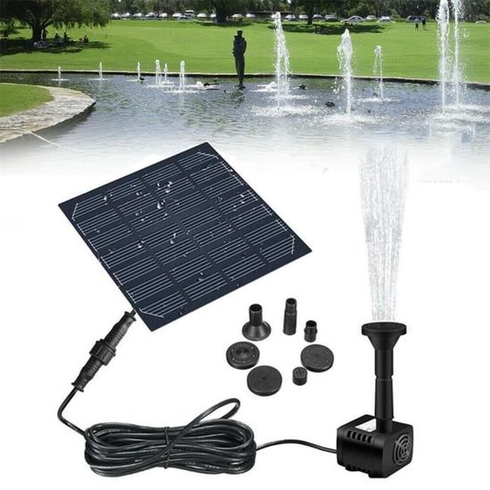 Acheter Kit de pompe à eau de fontaine solaire, fontaine d'eau à énergie  solaire avec piquet pour bain d'oiseaux en plein air, étang, piscine,  jardin, aquarium, cour