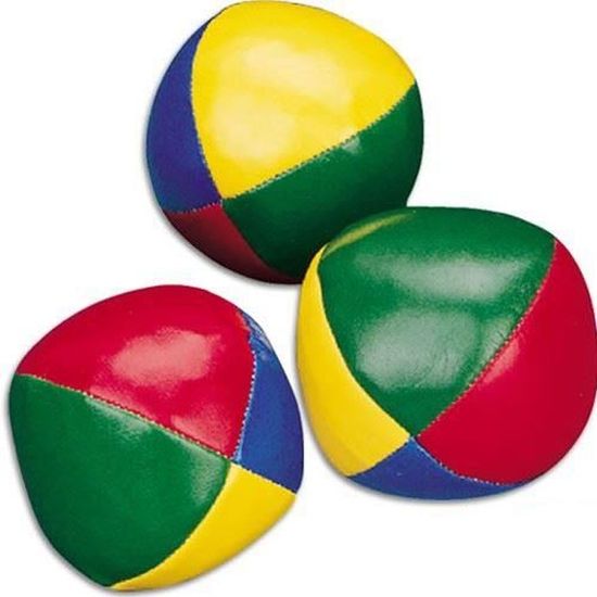 relaxdays Lot de 3 Balle de jonglage, Professionnels et Amateurs, Enfants,  Set Pratique, Ø 6 cm, coloré Adulte Unisexe, Jaune/Vert/Bleu/Rouge