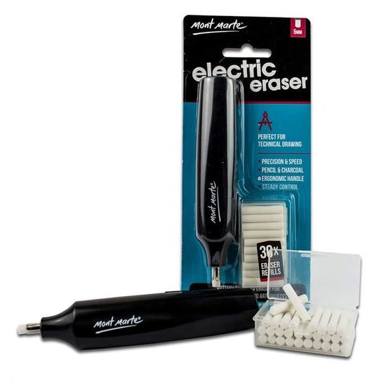 Gomme Électrique Avec 22 Recharges - Pour Dessin Et Art - Précision 2.3mm/5mm - Fonctionne Sur Piles