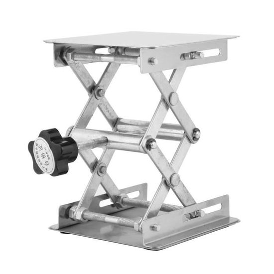 Support De Levage De Laboratoire En Acier Inox - Hauteur Réglable 85-280mm, Plaque 200x200mm