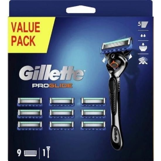 Lot De 9 Recharges De Lames Gillette ProGlide - Neuf Sous Blister - Rasage De Précision