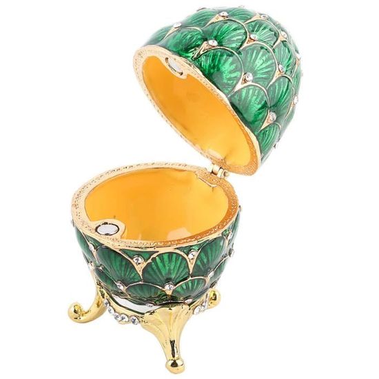 Boîte à Bijoux En Forme D'œuf émaillé - 5,5 Cm De Haut, Neuf Sans Emballage