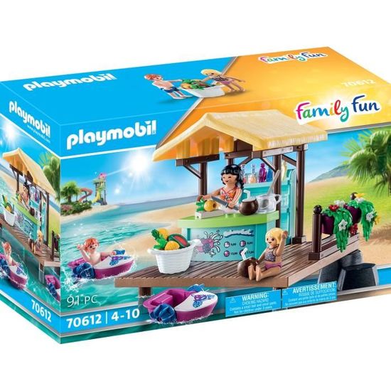 PLAYMOBIL - 70612 - Bar flottant et vacanciers - Accessoires inclus - Pour enfants à partir de 4 ans
