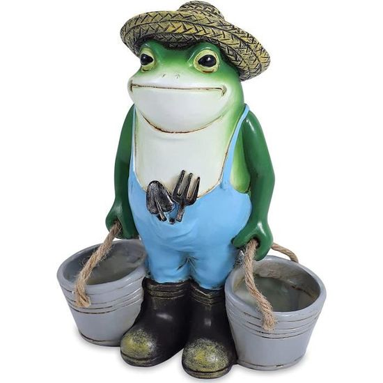 Statuette Grenouille En Brocoli Avec Parapluie - Décoration Originale En Résine - Pour Jardin, Salon, Bureau - 5