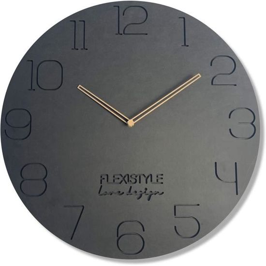 Horloge Murale en Métal avec Mouvement Silencieux, Sans Tic-Tac