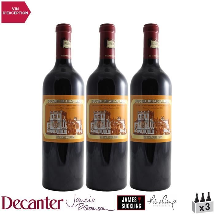 Château Ducru-Beaucaillou Saint-Julien 2ème Grand Cru Classé Rouge 2018 - Lot de 3x75cl - Vin AOC Rouge de Bordeaux