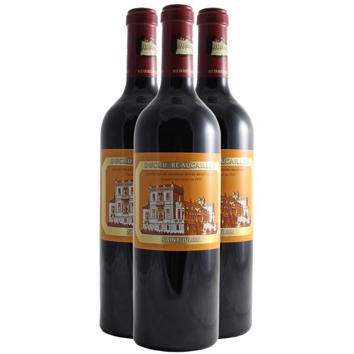 Château Ducru-Beaucaillou Saint-Julien 2ème Grand Cru Classé Rouge 2018 - Lot de 3x75cl - Vin AOC Rouge de Bordeaux