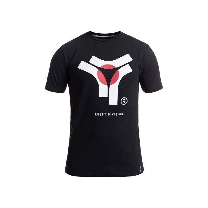 RUGBY DIVISION - Tee shirt manches courtes JAPAN noir 100% coton