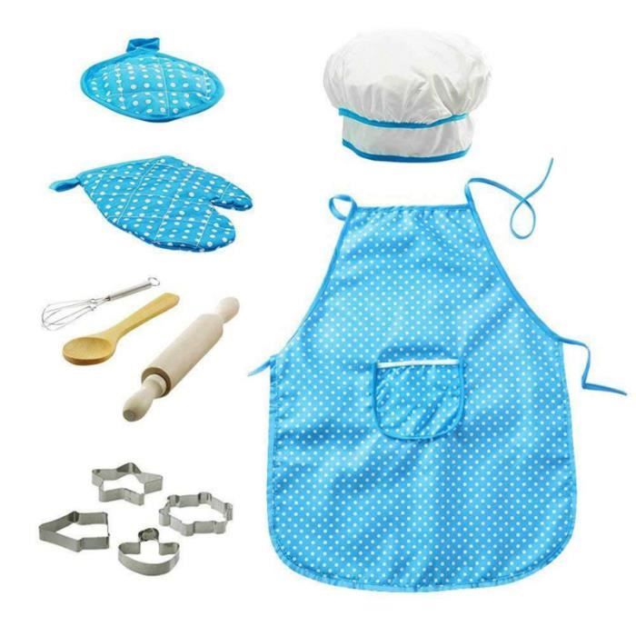 11pcs chef ensemble complet enfants cuisine cadeau coffret avec chapeau du tablier cuisson MOULE A GATEAU - MOULE DE PATISSERIE