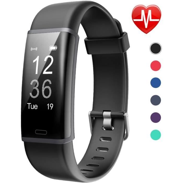 Lintelek Tracker d'Activité Cardiofréquencemètre, Montre Connectée IP67 Etanche Bracelet Sport Podomètre Calorie Smartwatch pour Enf