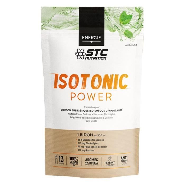 ISOTONIC POWER Goût Menthe - Boisson énergétique - Dynamisante & anti-crampes - Dextrose + Maltodextrines + Fructose
