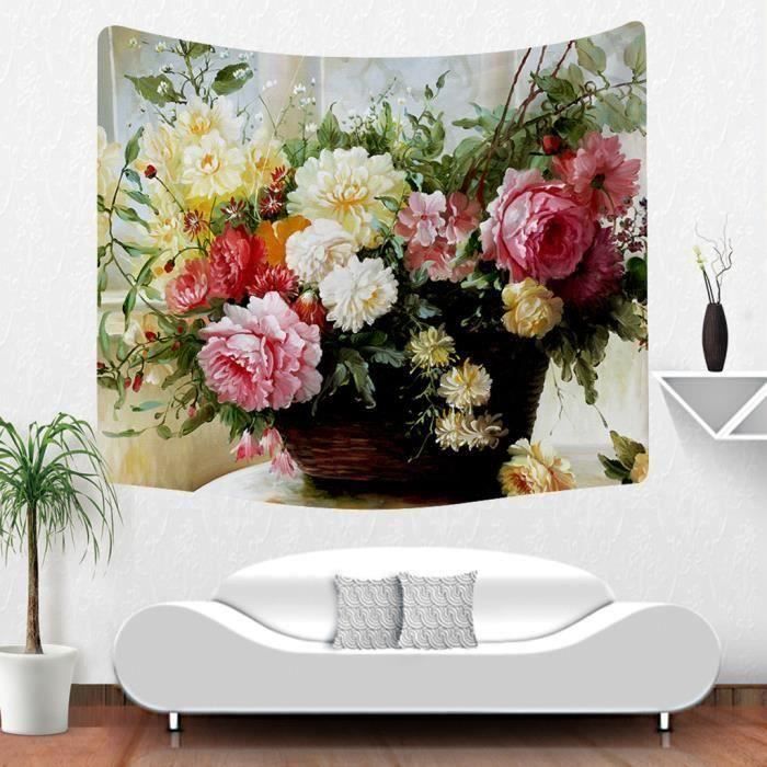 Ywei Imprimer coloré tapisserie Art de mur de pièce Hanging Tapisserie Art Nature Décoration d'intérieur_RT112
