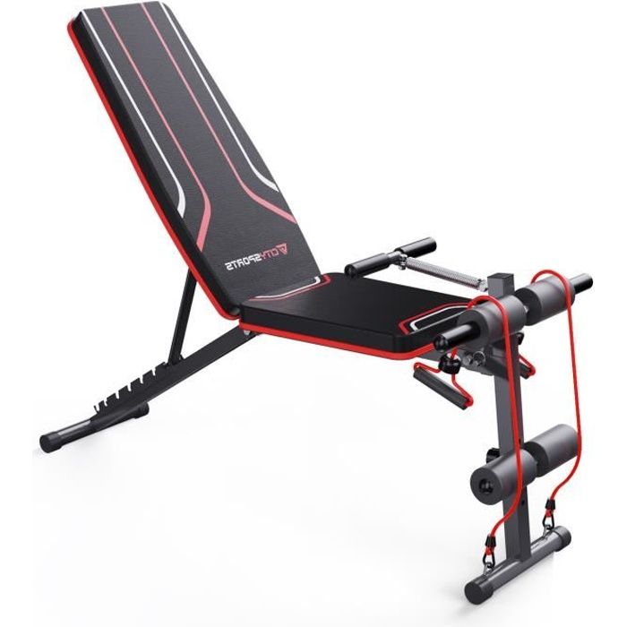 Citysports Banc de Musculation Banc d'entraînement pliable 7 Hauteurs réglables Multifonction super durable Charge 150 kg S2