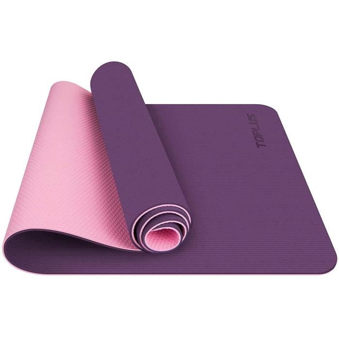 TAPIS DE YOGA TOPLUS Tapis de Yoga, Tapis Sport, Gym, Sol, Fitness, Antidérapant, TPE matériaux Recyclable, 183x61185