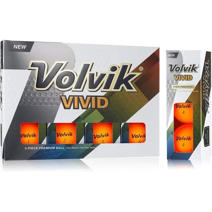 12 balles de golf Volvik - Vivid - Orange
