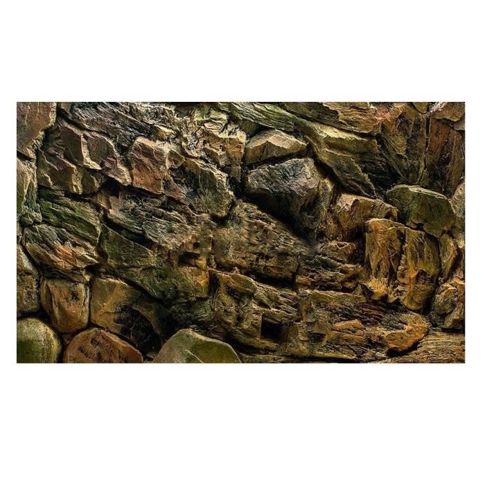 Décoration - aquarium,Affiche de fond d'aquarium en rouleau HD, autocollant paysage océan 3D, - Type Brown Stone-122x41cm