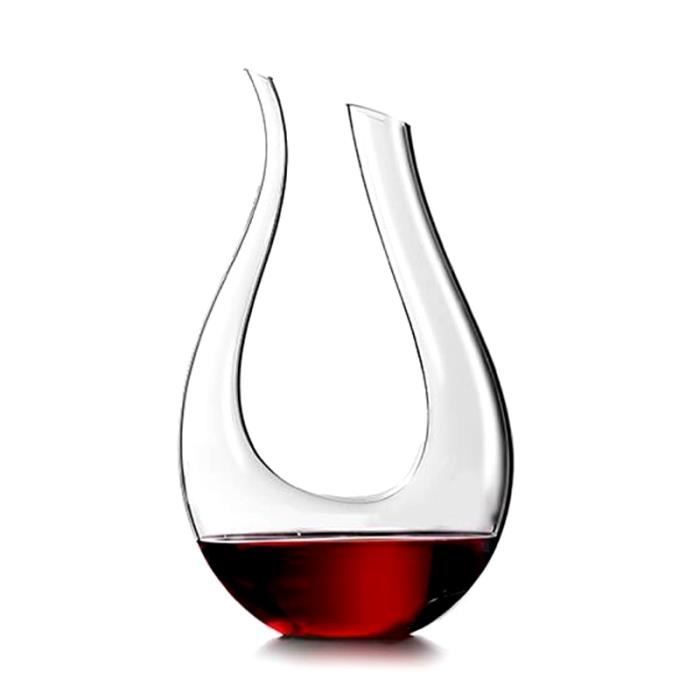 Carafes vin,Carafe à vin en forme de U, de cristal de luxe, pour Carafe à vin, Carafe de bière rouge, aérateur, ustensiles de Bar,