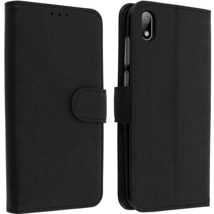 Housse Huawei Y5 2019 Étui Portefeuille Support Stand Noir