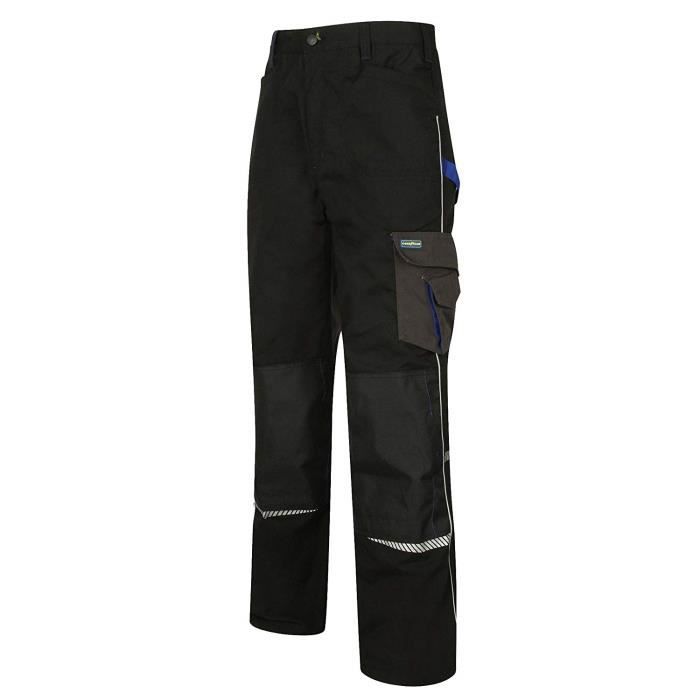 Goodyear Pantalon de travail ``Réflexion Detail`` Taille 38/38 noir/bleu royal - GYPNT011
