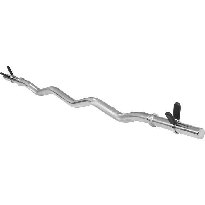Gorilla Sports Barre d'haltères Curl chromé 120 cm avec Fermetures à Ressort Conforme à la Norme Standard dans Le domaine de la M