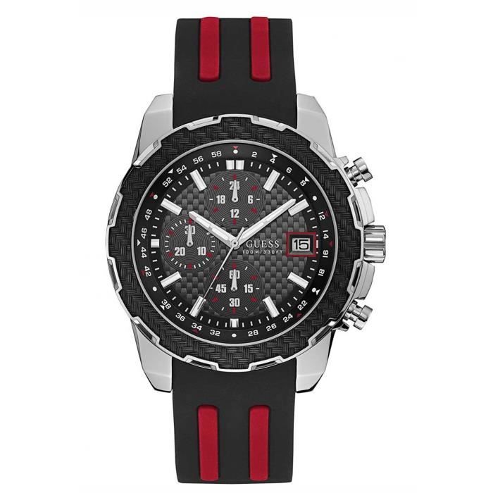 Guess-Montre Chronographe pour Homme à movement Quartz en Silicone W1047G1