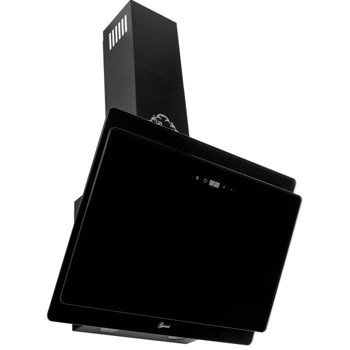 GURARI GCH 411 60 BL PRIME+filtre à charbon, hotte aspirante Premium Line 60 cm, noir verre,1000m³/h+filtre à charbon