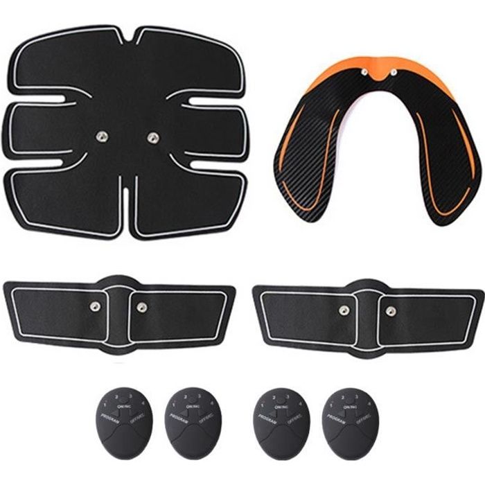 Stimulateur électrique des muscles abdominaux Kit d'entraînement physique 8 pièces + stimulateur fessier fourni